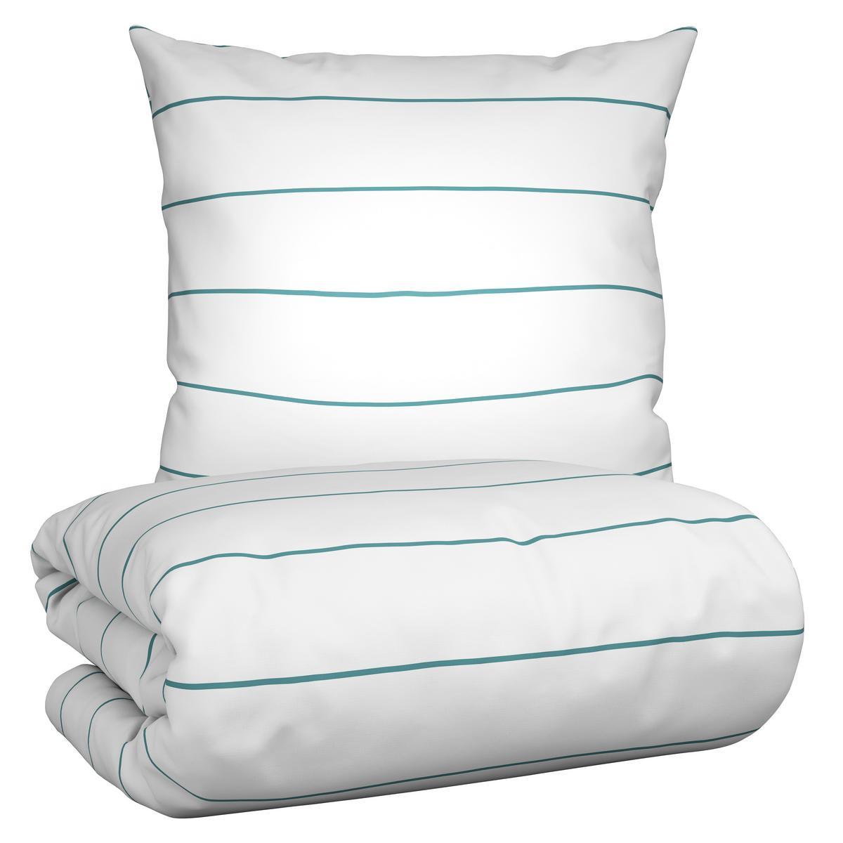 Wendebettwäsche Kira Wende Cooltex max. 135x200cm - Blau/Weiß, MODERN, Textil (135/200cm) - Modern Living