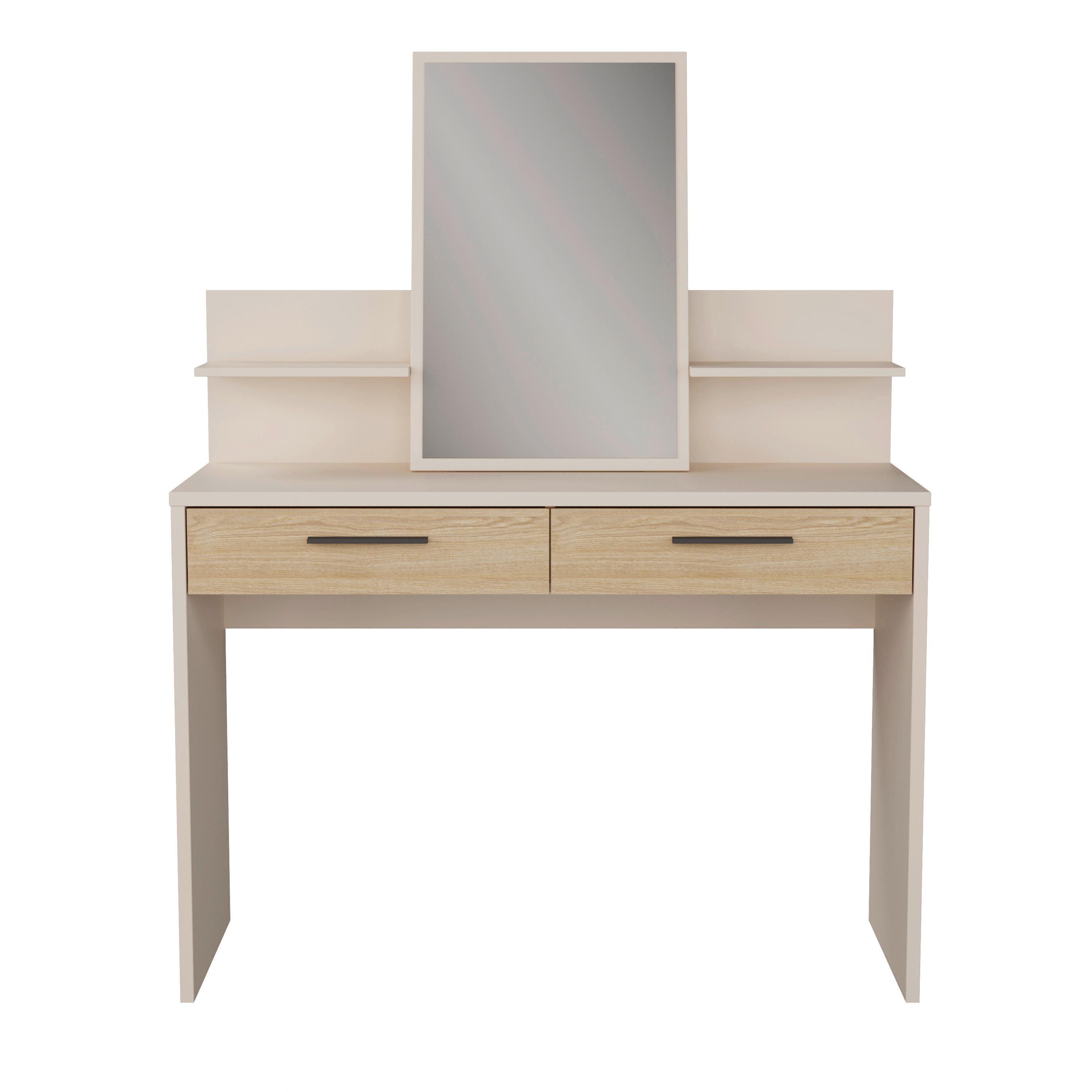 Sminkasztal Ricciano - tölgyfa színű/fekete, Modern, faalapú anyag/fém (114,5/147,1/41,3cm)