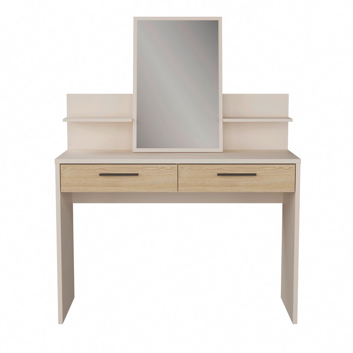 Sminkasztal Ricciano - tölgyfa színű/fekete, Modern, faalapú anyag/fém (114,5/147,1/41,3cm)