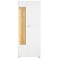 Highboard aus Eiche Massiv - Edelstahlfarben/Eichefarben, MODERN, Glas/Holz (63/165/40cm) - Premium Living Highboard aus Eiche Massiv - Edelstahlfarben/Eichefarben, MODERN, Glas/Holz (63/165/40cm) - Premium Living