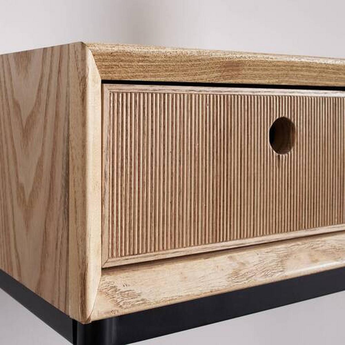 Konsolentisch Holz "Milano", ca. 120x40 cm, Esche - Eschefarben, MODERN, Holz/Metall (120/40/77cm) - Bessagi Home