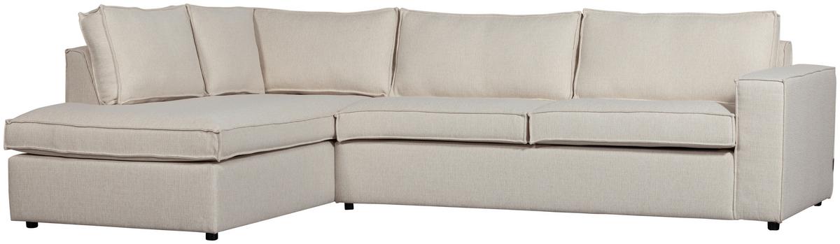 Ecksofa Thomas Naturfarben S:197x283cm - Schwarz/Naturfarben, Design, Kunststoff/Textil (197/283cm) - Livetastic