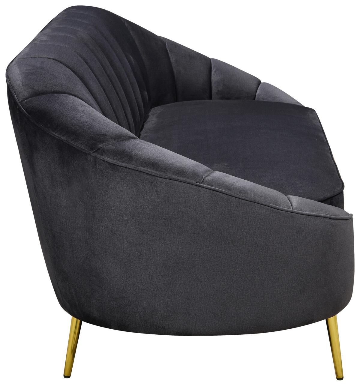 Trosed Stella, Temno Siva - temno siva/barve medenine, Design, kovina/tekstil (210/82/90cm) - Livetastic