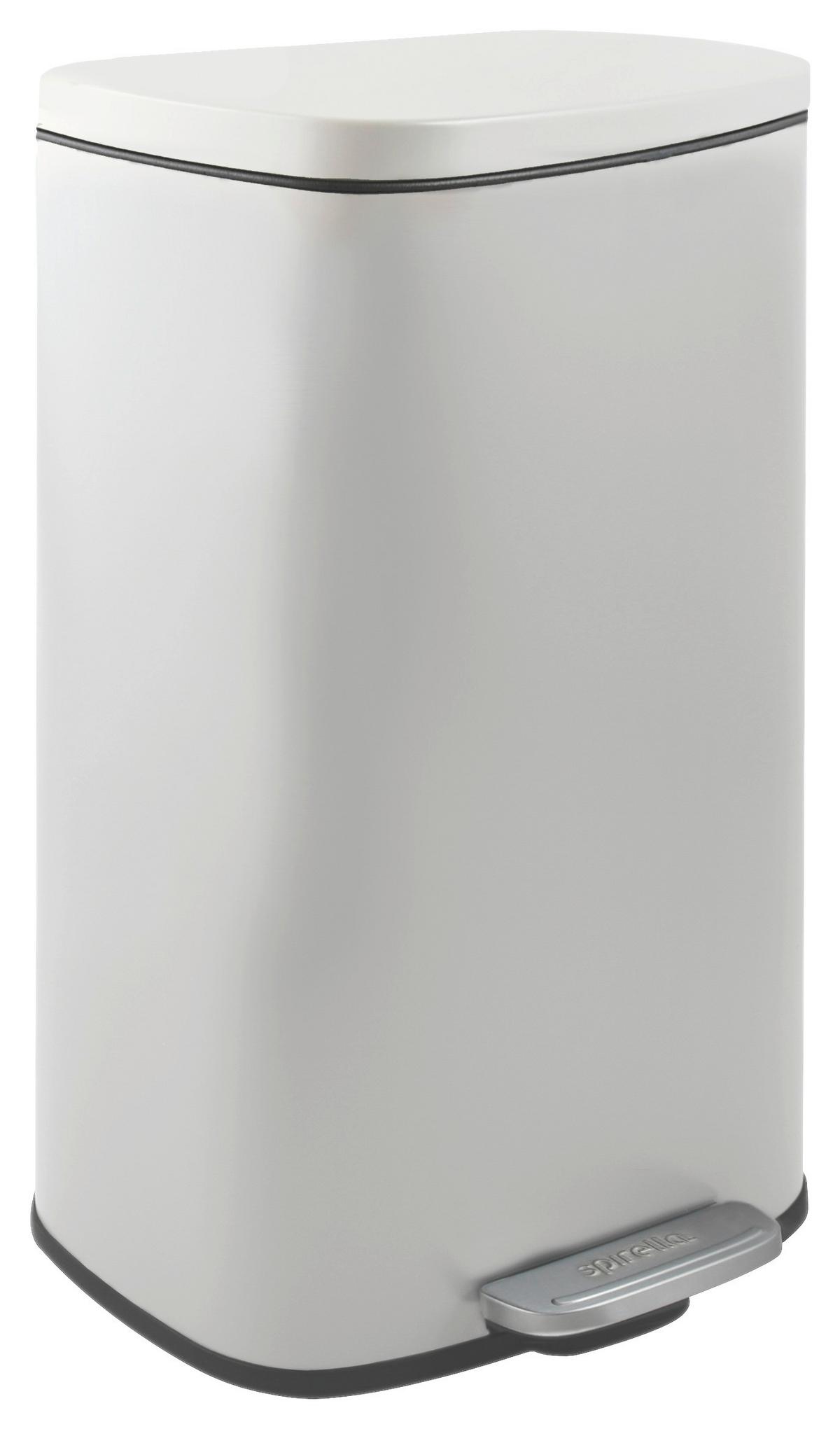 Treteimer Akira Matt-White - Weiss/Schwarz, Basics, Kunststoff/Metall (42,7/29,7/64,3cm) - Spirella