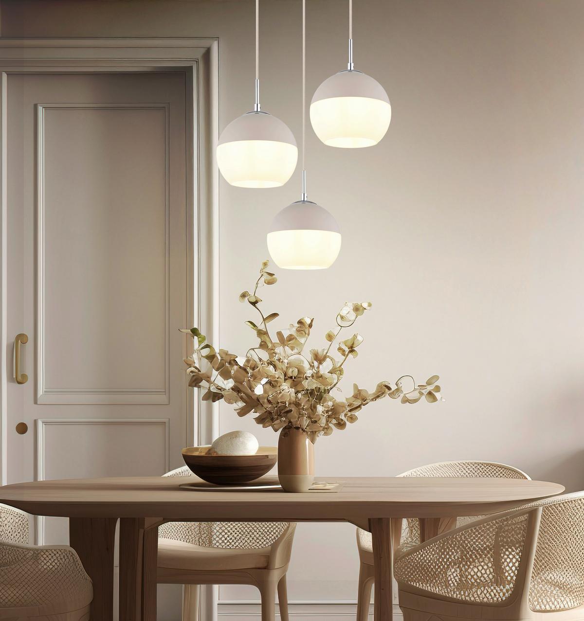 LAMPA WISZĄCA AGATHA - opal/kolor piaskowy, Trend, metal/szkło (42,5/120cm) - Collett's Monde