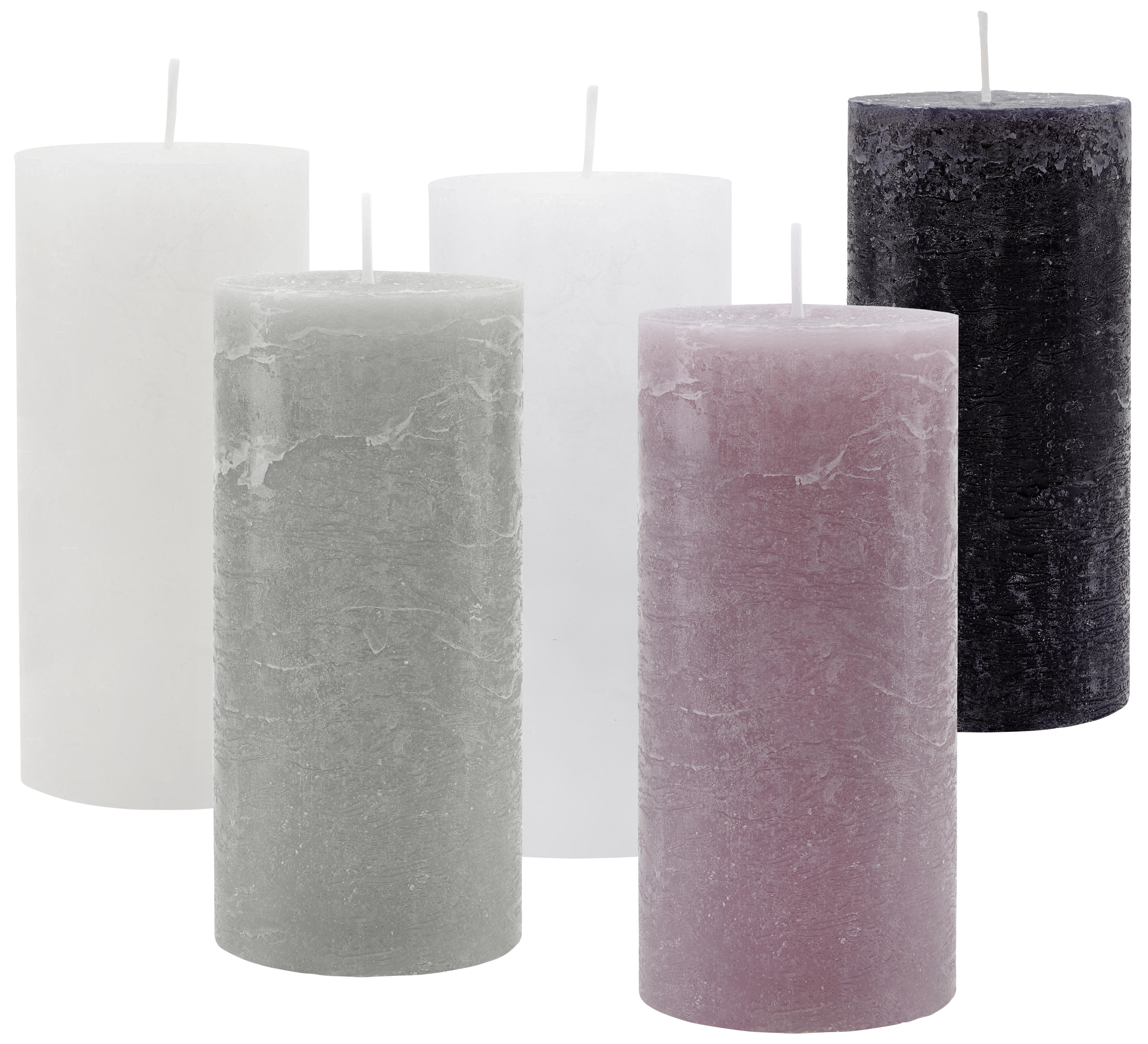 Stumpenkerze Lia in Weiss - Weiß, MODERN (6,8/15cm) - Premium Living