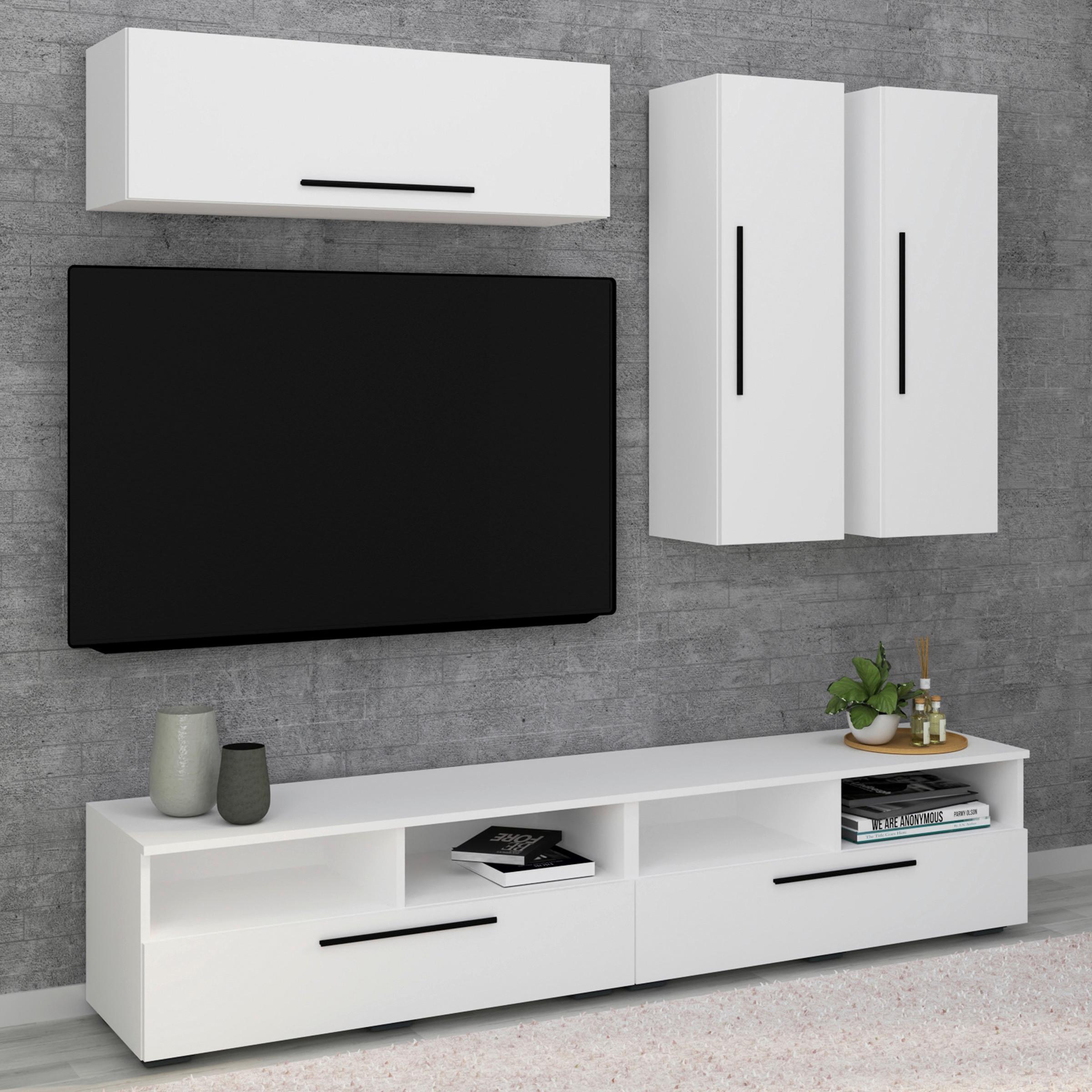 Dnevni Regal Arila, Bela, 5-Delno - črna/bela, Moderno, umetna masa/leseni material (190/200/40cm) - MID.YOU