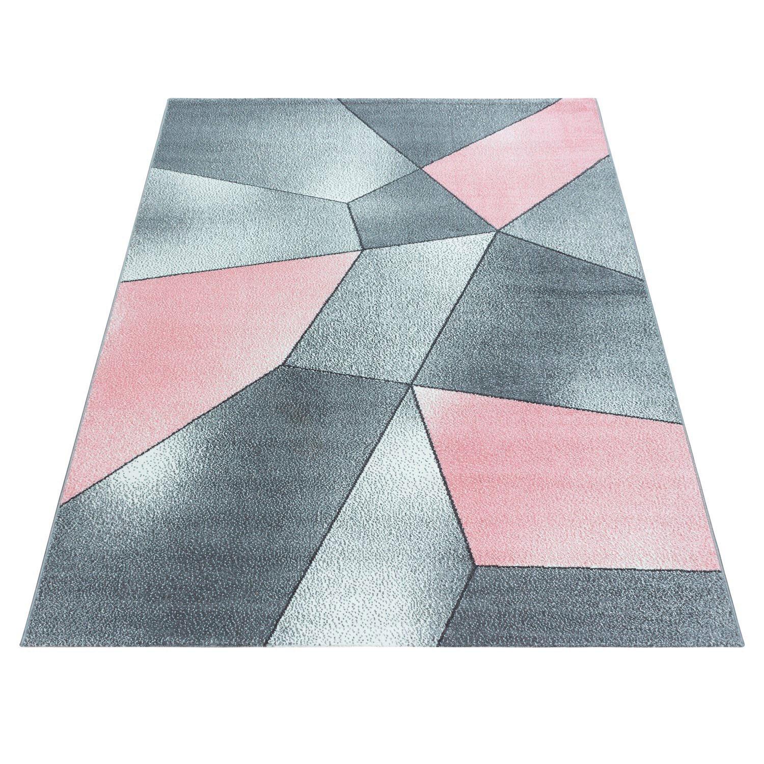 Tkana Preproga Beta, Roza, Siva, 80x150cm - roza, Basics, tekstil (80/150cm) - Novel