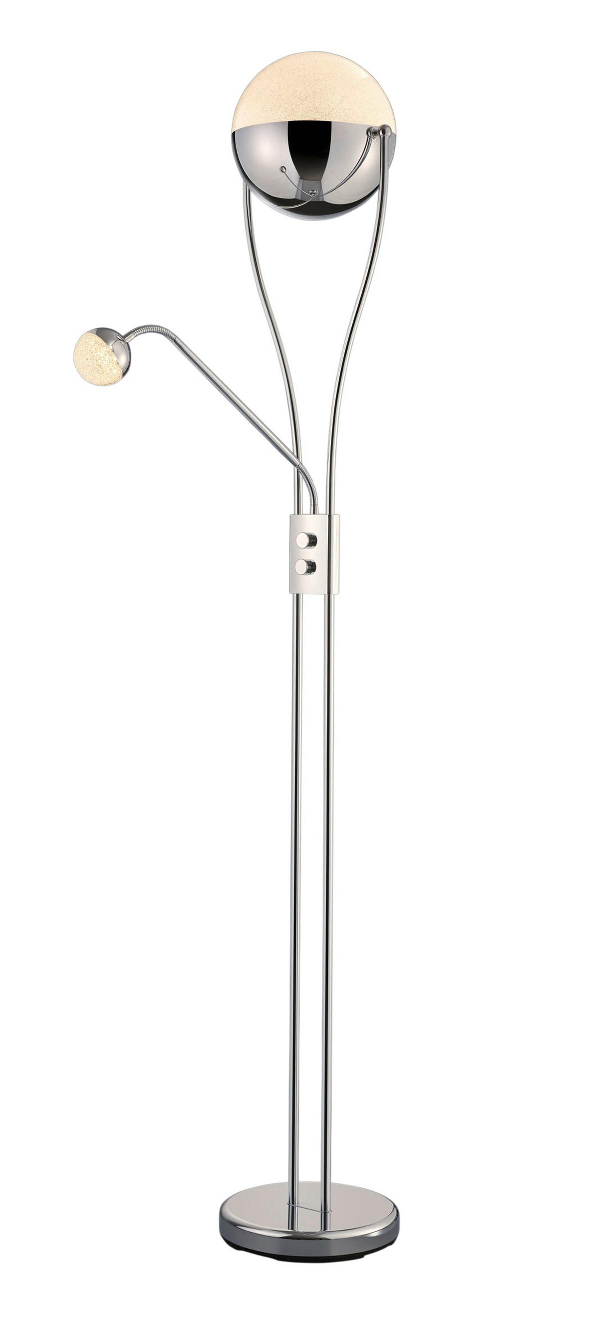 LED-Stehleuchte Chris in Chromfarben max. 22 Watt - Chromfarben, Design, Kunststoff/Metall (30/180cm) - Trio Leuchten