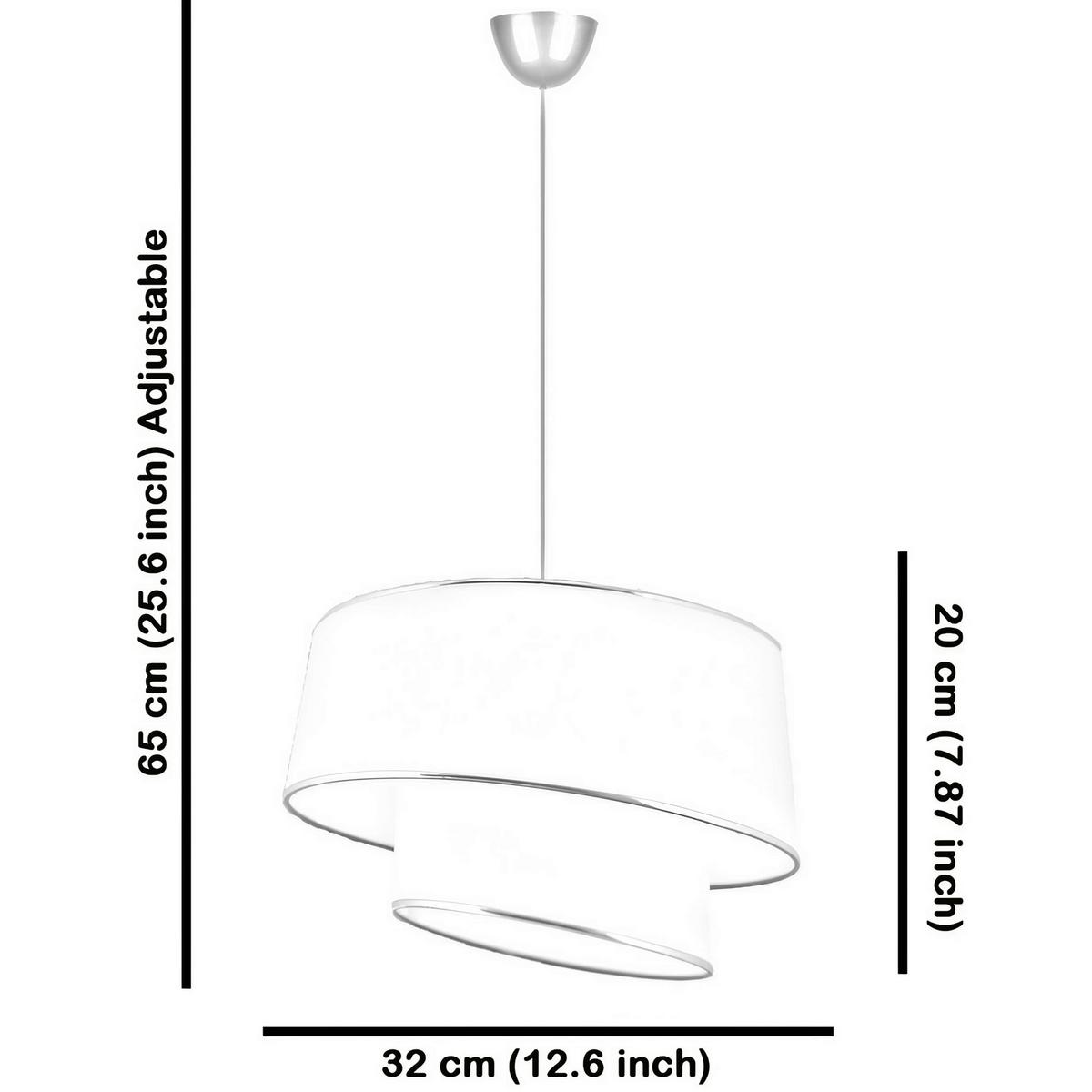 LAMPA WISZĄCA BARETTE HAZERAN - BEIGE, BLACK - beżowy/czarny, Design, metal/tkanina (32/65cm) - P & B