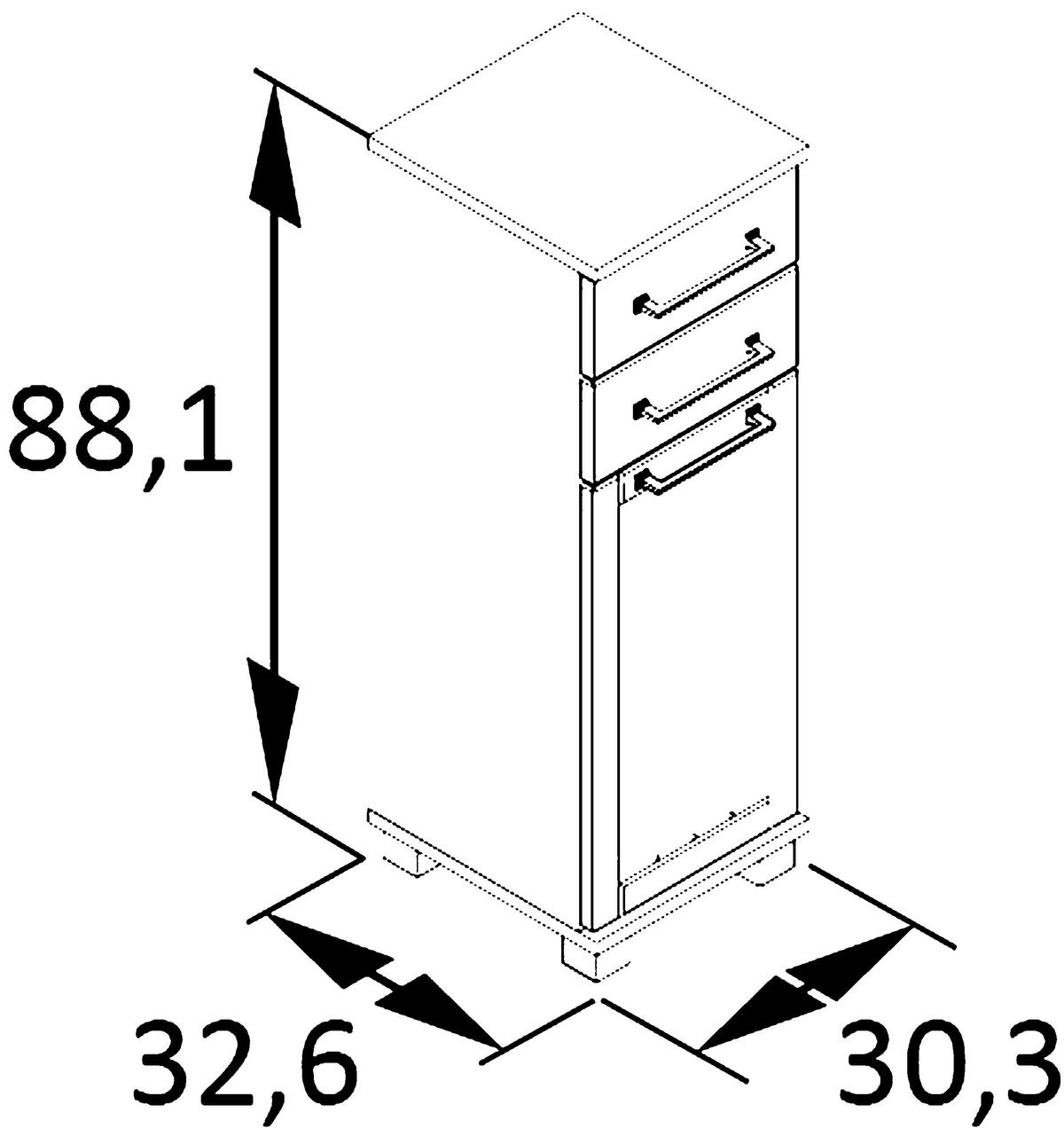 Spodnja Omarica Jelda, Bela, Barva Hrasta - črna/barve hrasta, Moderno, kovina/umetna masa (30,3/88,1/32,6cm) - Stylife