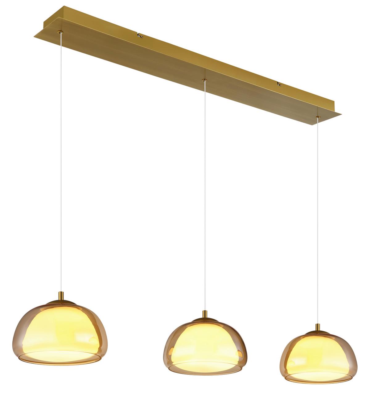 Led Viseća Svjetiljka Avila - bijela/zlatne boje, Design, staklo/metal (117/25/150cm) - Globo