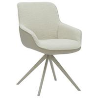 KRZESŁO Z PODŁOKIETNIKAMI FLORENTINA - kremowy/szary, Design, metal/tkanina (58/85/63cm) - Hom`in