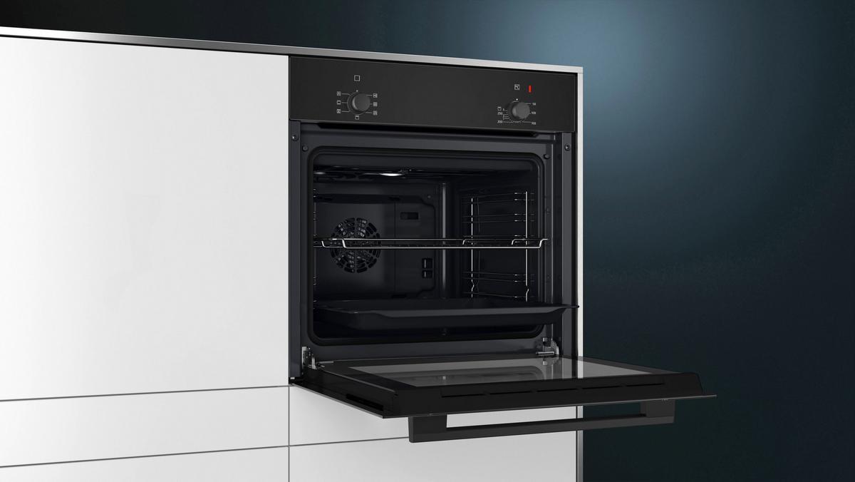 Backofenset EQPOWER03K Schwarz - Schwarz, MODERN, Glas/Metall (59,4/59,5/54,8cm) - Siemens