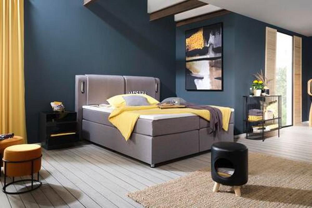 Schwebetürenschrank in Schwarz mit Spiegel - Alufarben, Modern, Holzwerkstoff/Metall (226/229/61cm) - Mömax