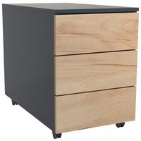 Predalnik Na Kolescih Dalosa, Hrast - medeni hrast/antracit, Moderno, umetna masa/leseni material (39/55/70cm) - MID.YOU