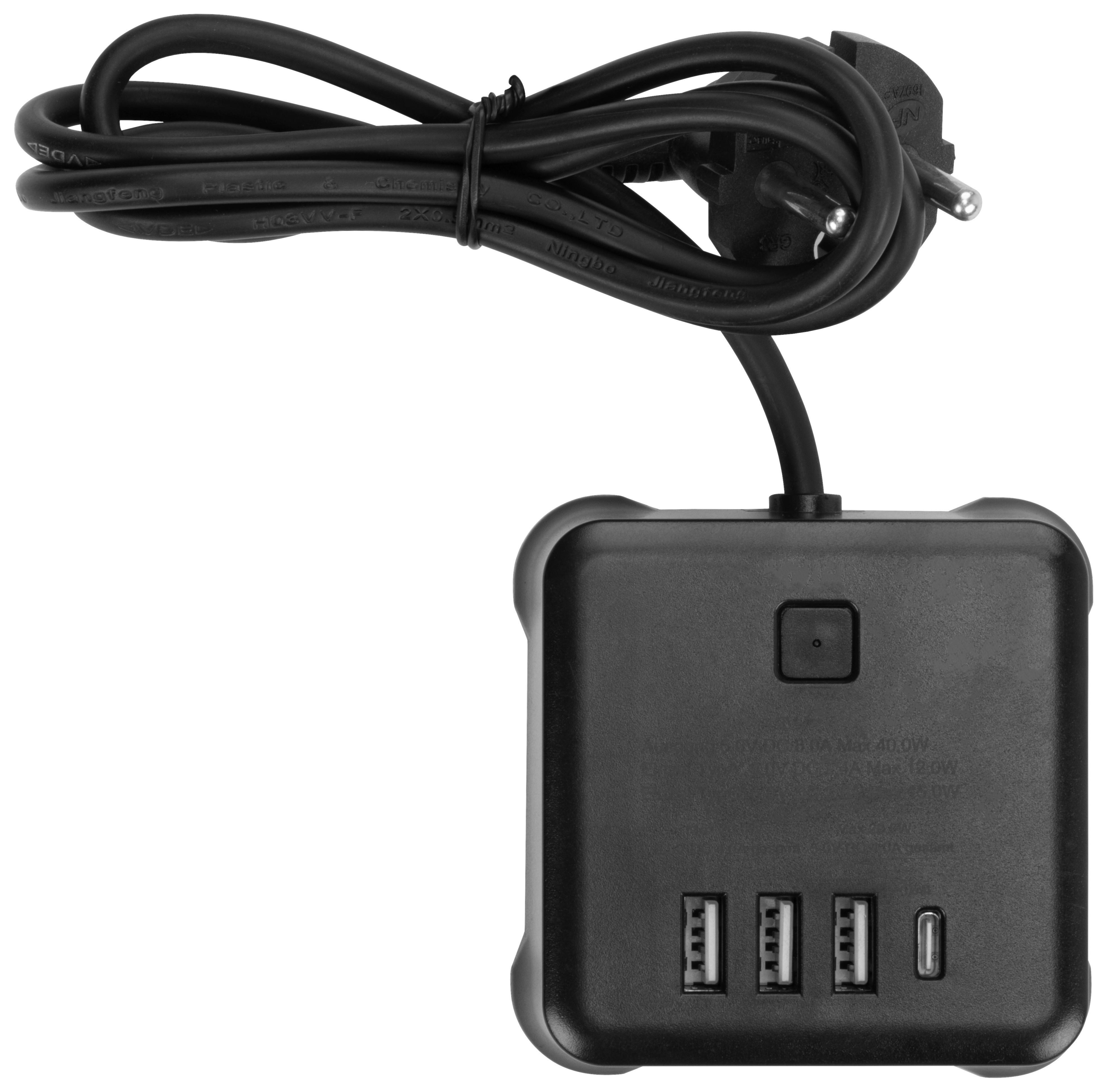 USB-LADDARE ÄPU - svart, Klassisk, plast (8/8/3cm) - Mömax