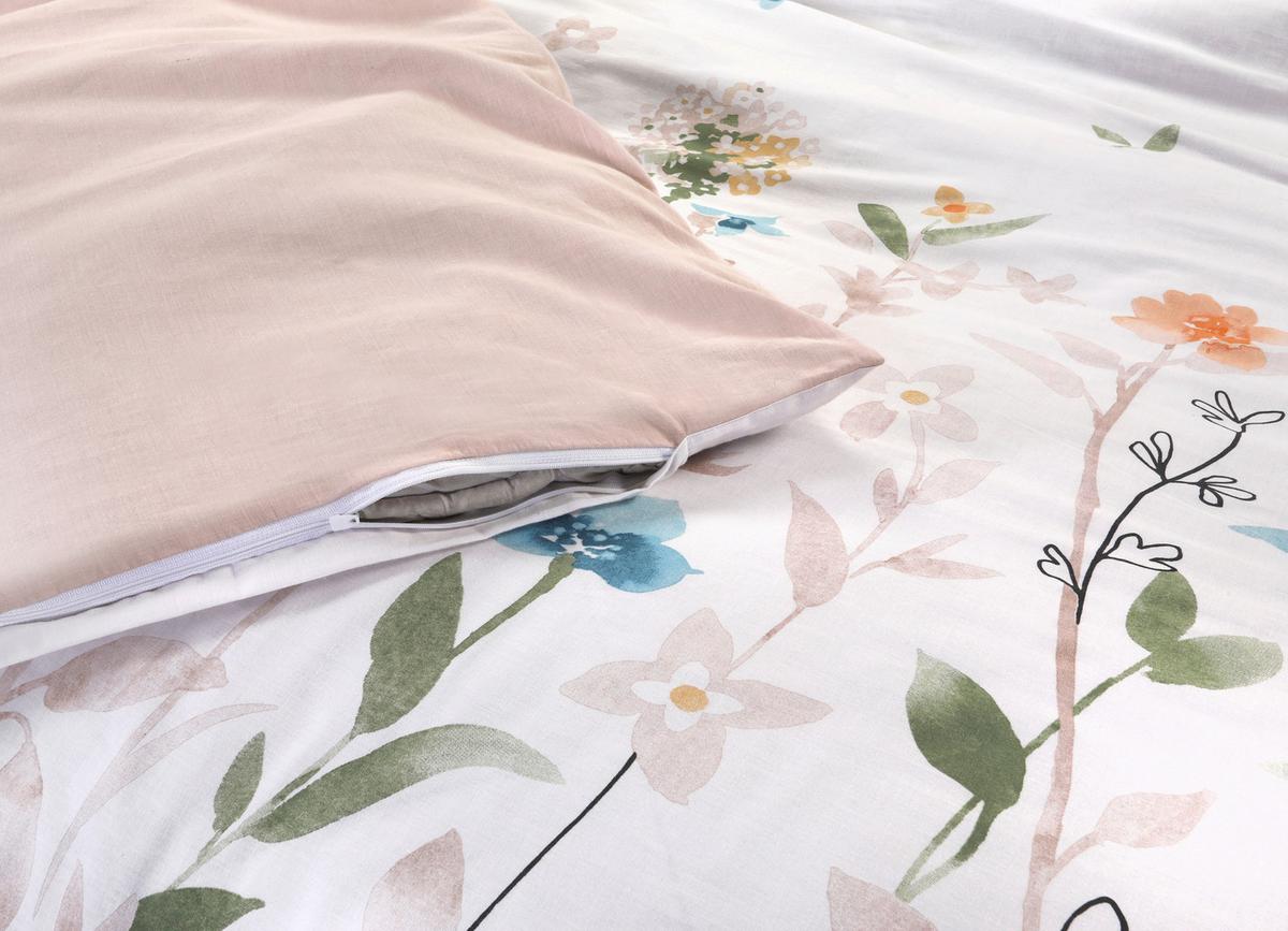 BETTWÄSCHESET ANNE XXL - Weiss/Pastellblau, Konventionell, Textil (200/210cm) - Mömax