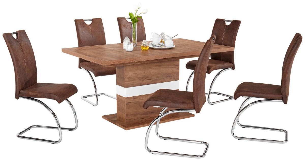 Raztegljiva Miza Avensis, Barva Hrasta, 160-200 X 90 Cm - barve hrasta/bela, Moderno, leseni material (160/76/90cm) - Mömax