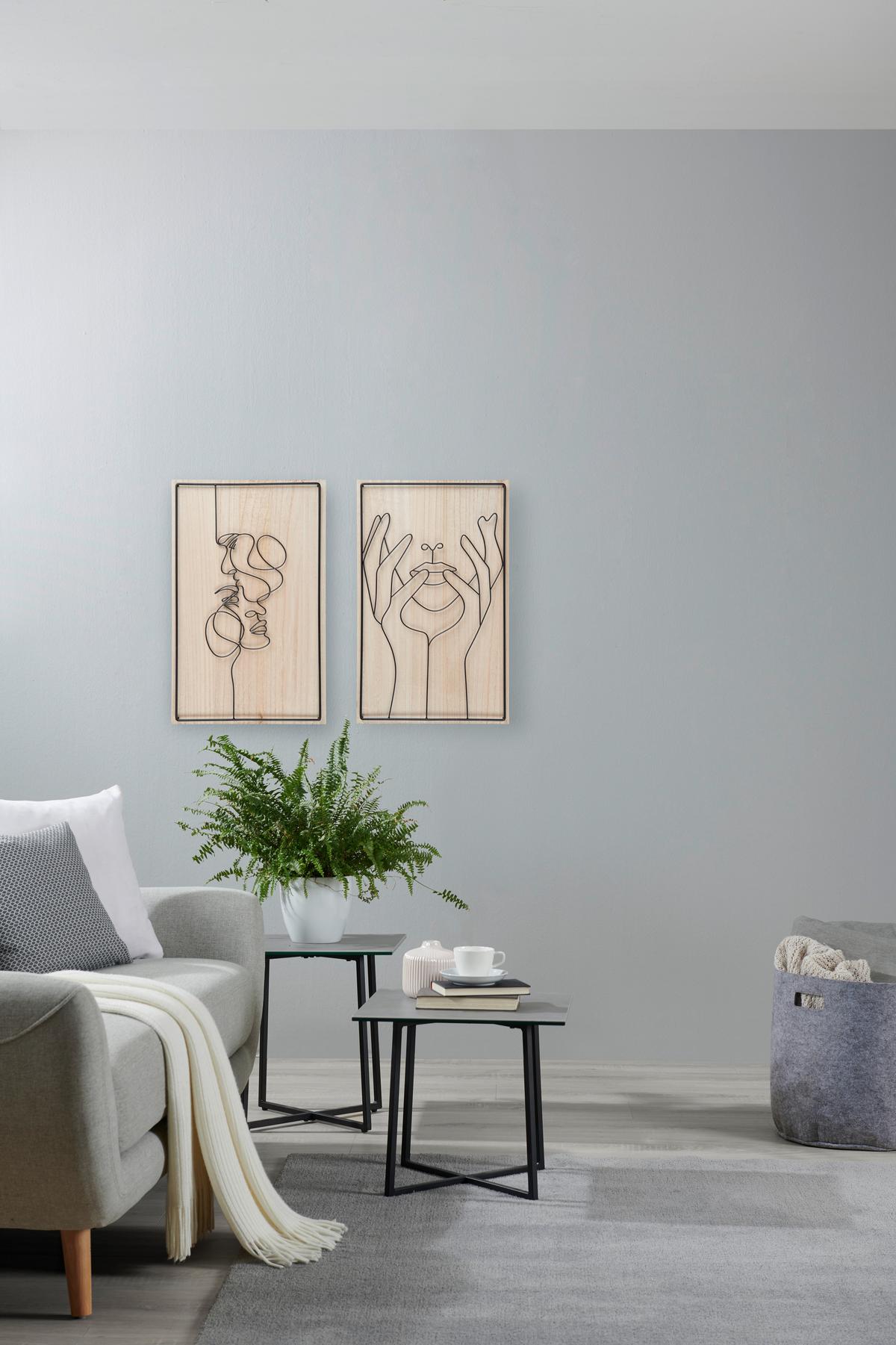 Wanddeko Grace in Braun/Beige - Schwarz/Braun, Design, Holz/Holzwerkstoff (37/59cm) - Modern Living