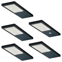 Unterbauleuchten-Set 422055 5-teilig - Schwarz, Metall (17/5/0,7cm) - Based