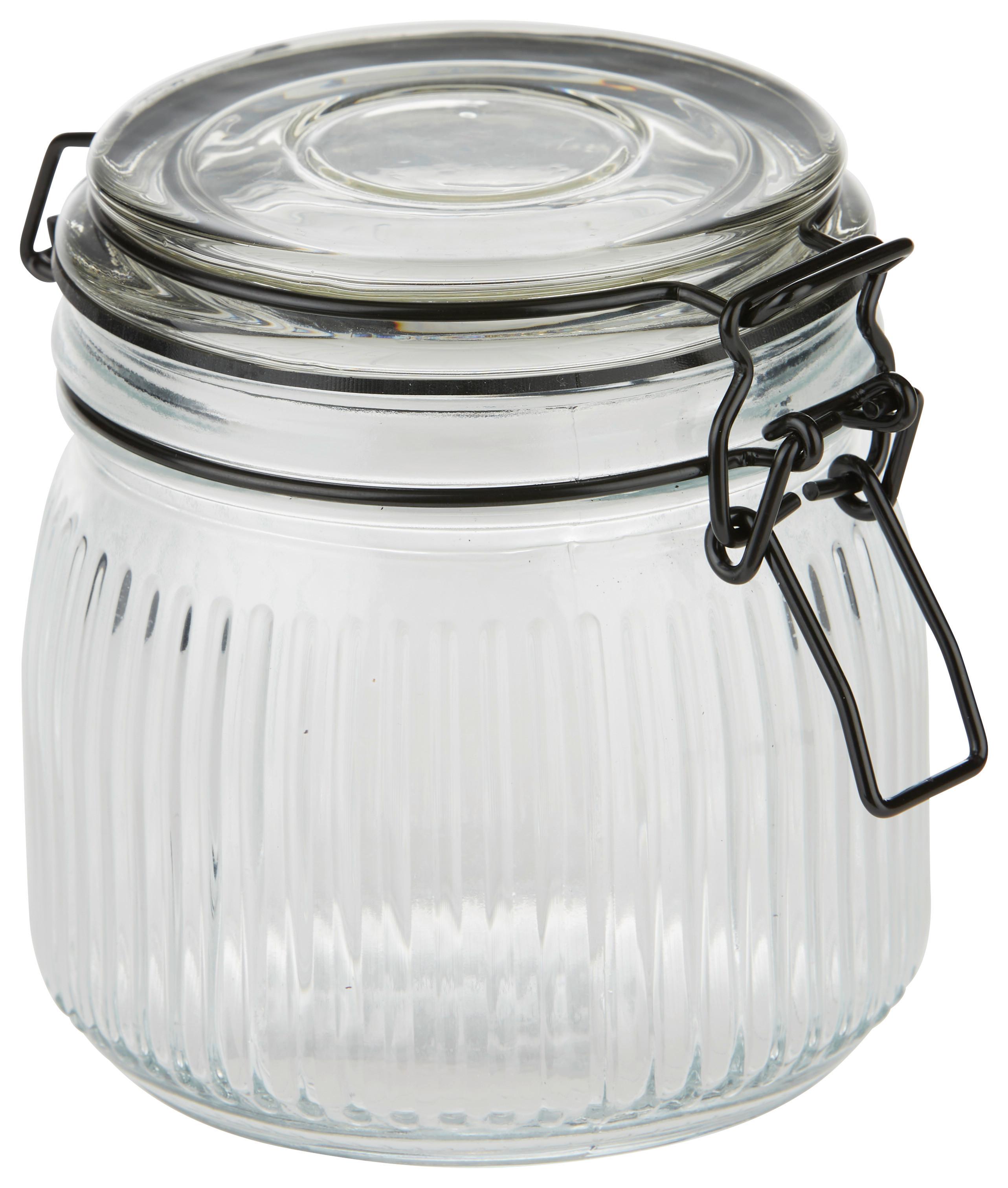 Vorratsdose Juna aus Glas ca. 480ml - Transparent, MODERN, Glas/Kunststoff (10,6/11cm) - Premium Living