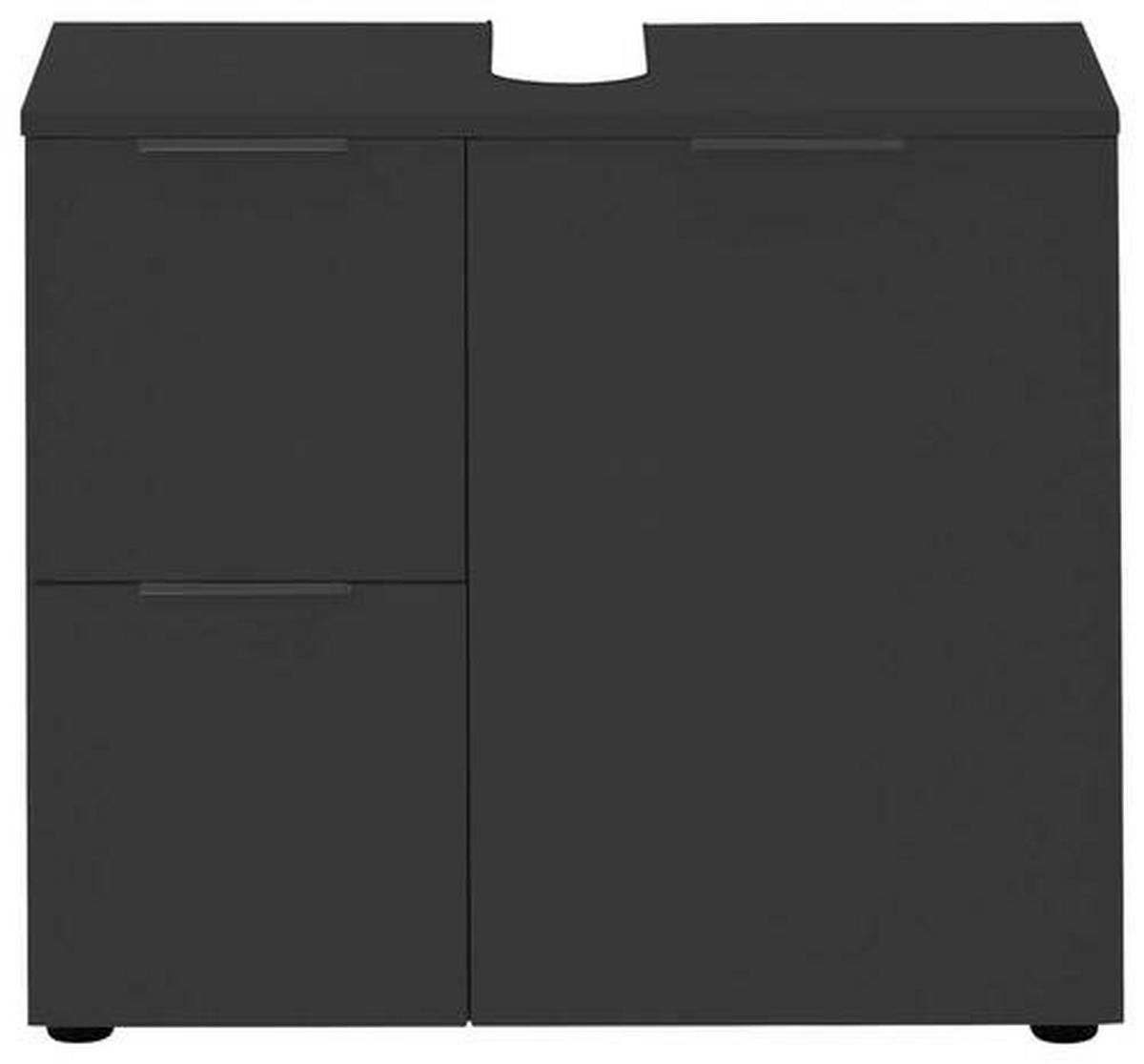SZAFKA POD UMYWALKĘ PORTO - czarny, Konventionell, materiał drewnopochodny/tworzywo sztuczne (70/60/35cm) - Xora