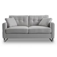 2-Sitzer-Sofa Hera Hellgrau - Chromfarben/Hellgrau, Basics, Holz/Textil (172/92/94cm) - MID.YOU