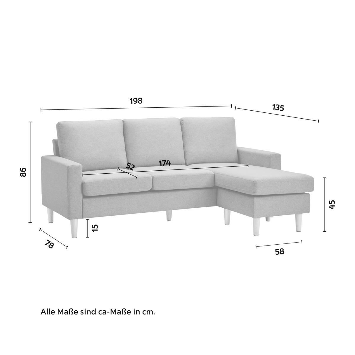 Sarokkanapé Noemie - bézs/natúr, Modern, textil/fa (198/86/78-135cm) - Bessagi Home