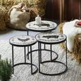 Beistelltischset Schwarz/Weiß, 3-teilig. - Schwarz/Weiß, ROMANTIK / LANDHAUS, Holzwerkstoff/Metall - Zandiara Beistelltischset Schwarz/Weiß, 3-teilig. - Schwarz/Weiß, ROMANTIK / LANDHAUS, Holzwerkstoff/Metall - Zandiara