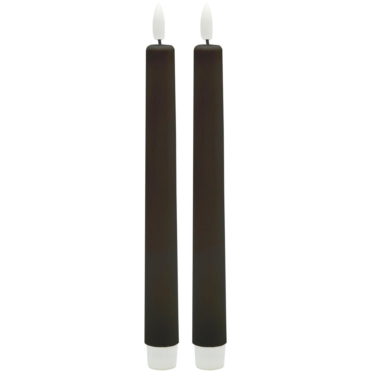 Stabkerze Rina Schwarz, 2er Set - Schwarz (2,2/22cm) - Mömax