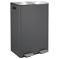 Treteimer Aliya Matt Dark-Grey - Dunkelgrau/Schwarz, Basics, Kunststoff/Metall (45/30/71cm) - Spirella