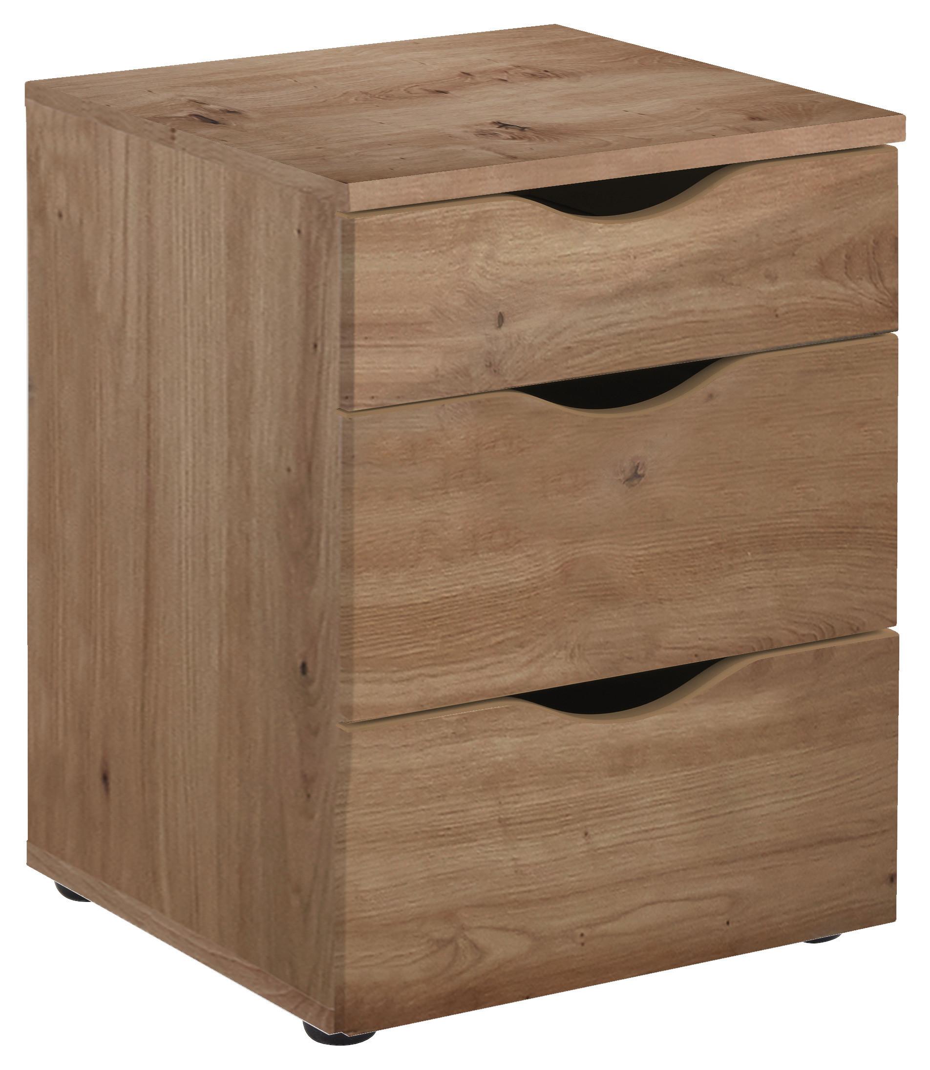 SZAFKA NOCNA MAXI - czarny/dąb artisan, Konventionell, materiał drewnopochodny/tworzywo sztuczne (40/55/39cm) - Boxxx