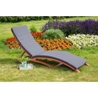 Vrtni Ležalnik Cuba, Siva, Z Blazino - barve lesa evkaliptusa/antracit, Konvencionalno, tekstil/les (60/105/208cm) - Gardenson