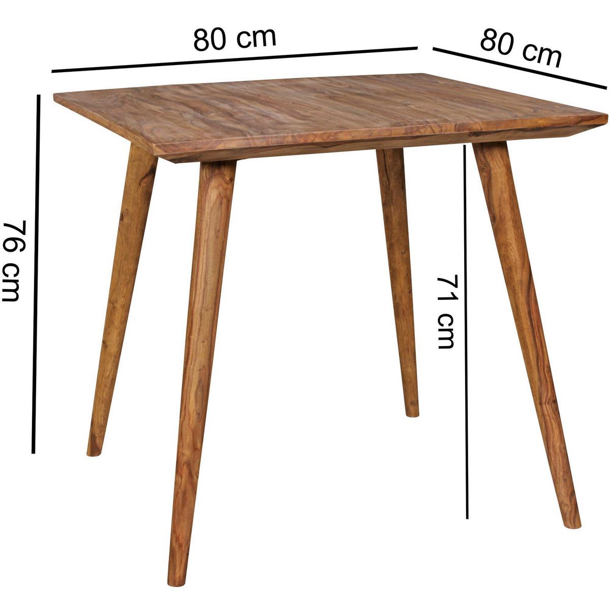 Esstisch Repa sheeshamfarben Sheesham massiv 80x80 cm - Sheeshamfarben, MODERN, Holz (80/76/80cm) - MID.YOU