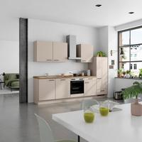 Küchenblock Easytouch Low m. Geräten Sandfarben - Sandfarben/Eichefarben, MODERN, Holzwerkstoff/Metall (300cm) - Nobilia