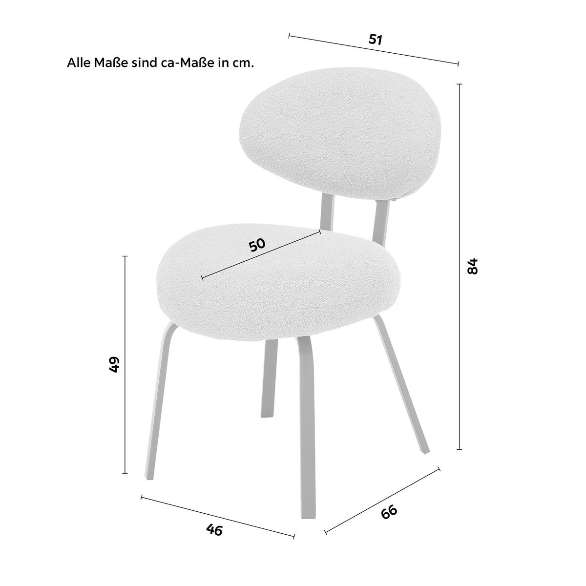 Stuhl in Grau - Schwarz/Grau, Modern, Textil/Metall (51/84/66cm) - Mömax