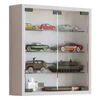 Hängevitrine Mandosa S ca. 40x40x10 cm Weiß - Klar/Schwarz, KONVENTIONELL, Glas/Holzwerkstoff (40/40/10cm) - MID.YOU