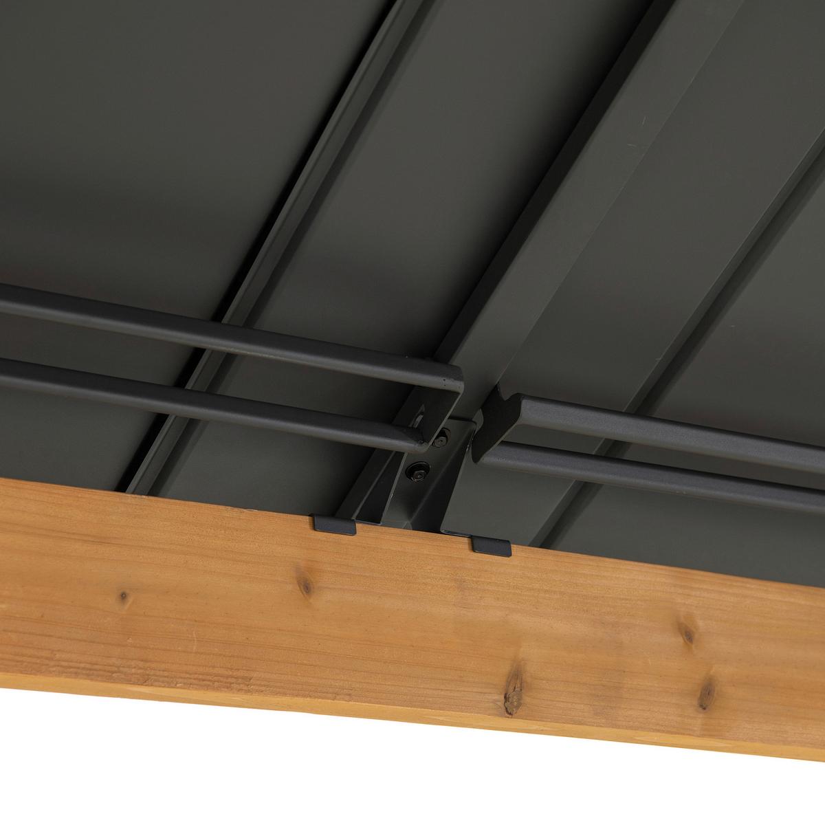 Pavillon Gazebo Anthrazit Echtholz - Anthrazit, Basics, Metall (390/320/450cm) - Modante