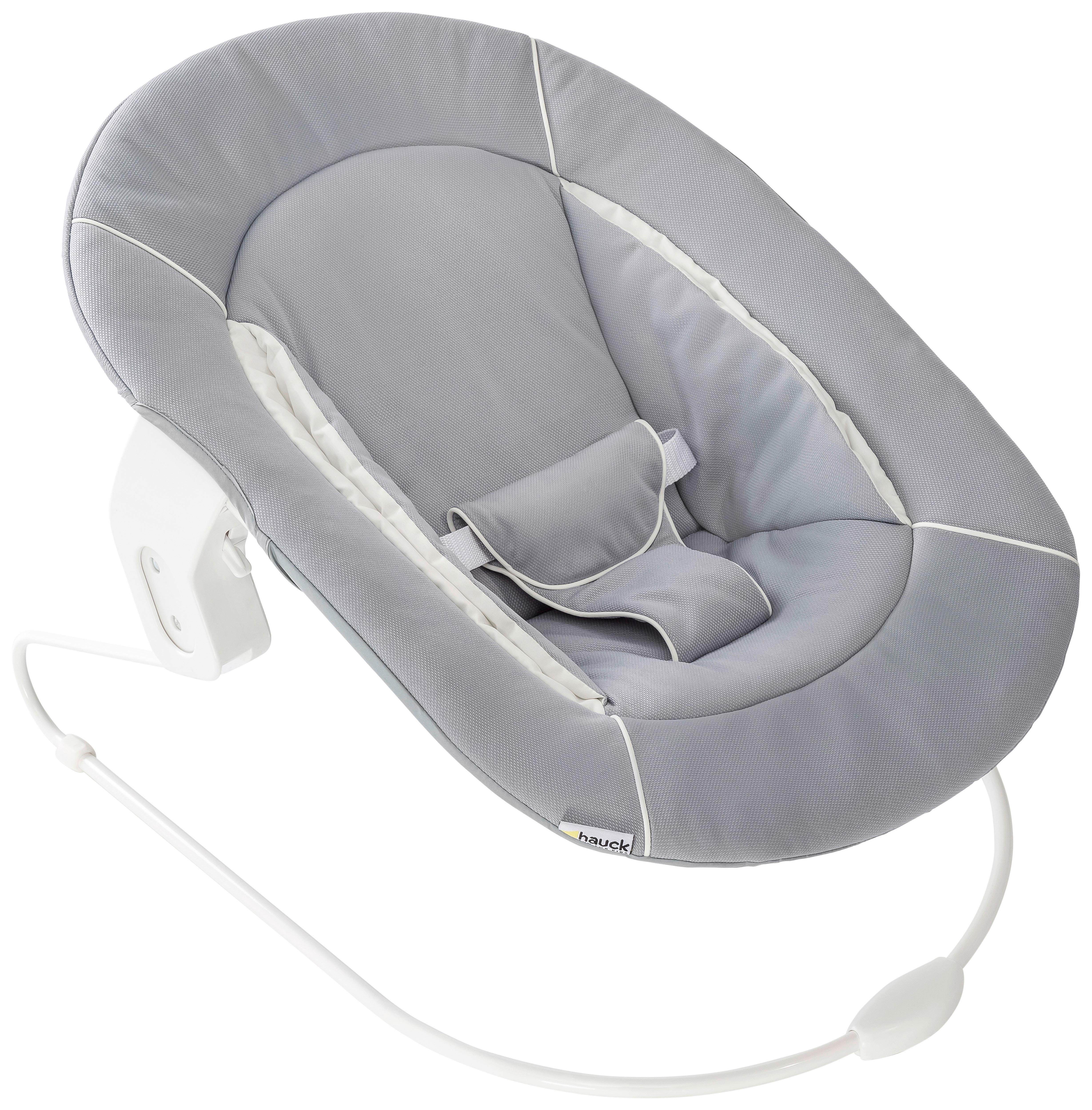 LEŻACZEK ALPHA BOUNCER STRETCH GREY - biały/szary, Konventionell, tkanina (66/49/45cm) - Hauck