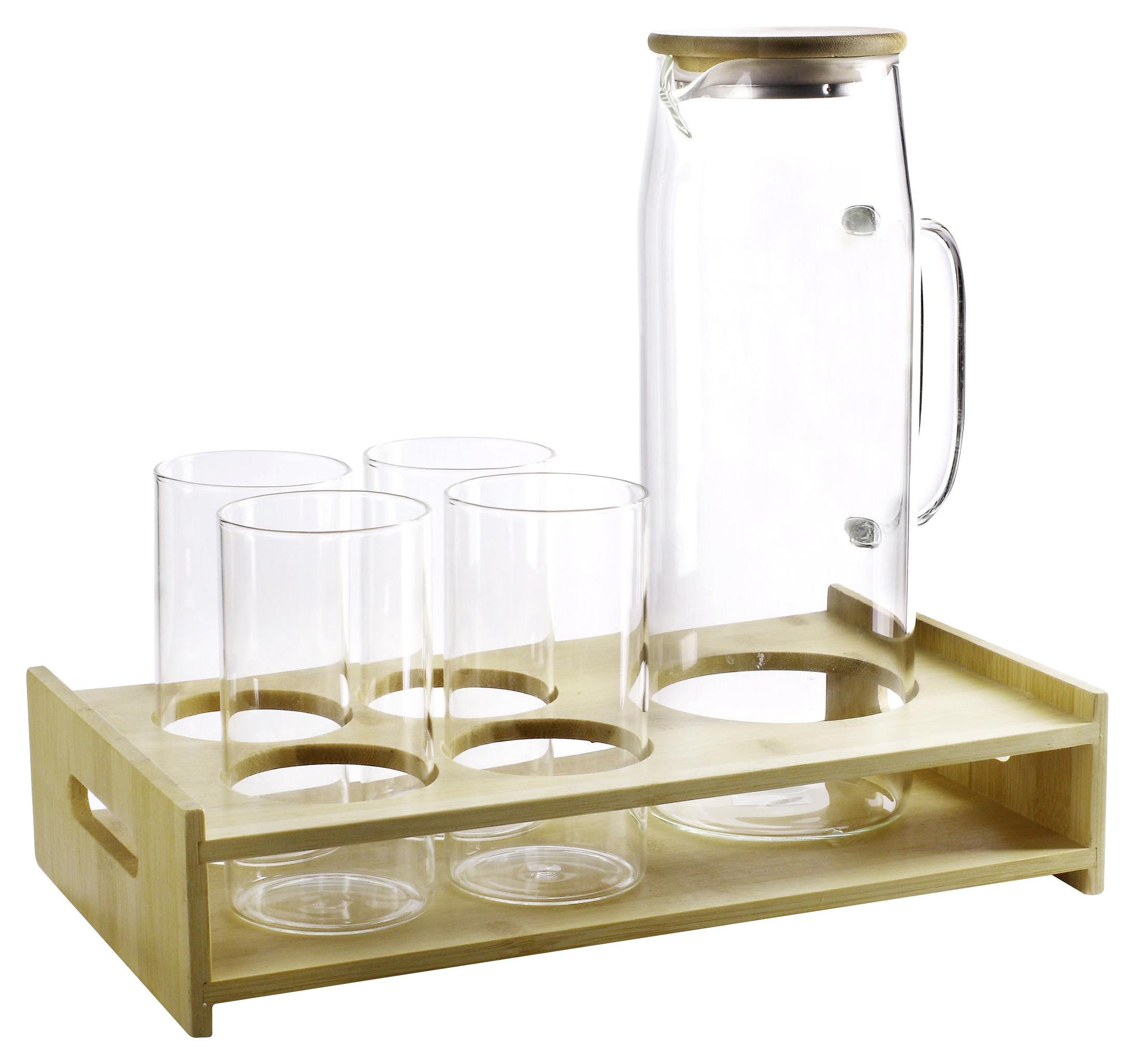 Set Kozarcev Bamboo - naravna/prosojna, Moderno, kovina/umetna masa - Zandiara