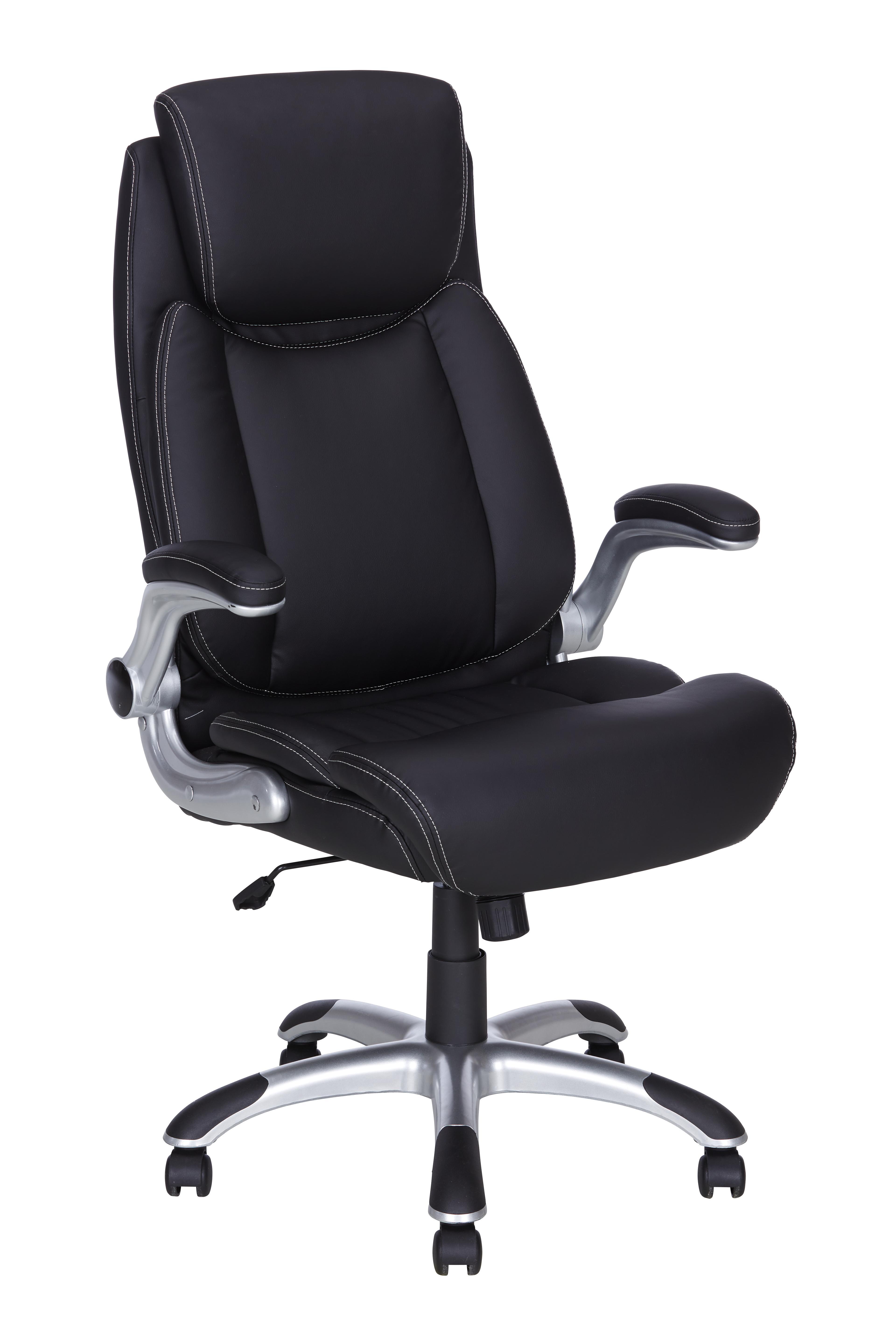 Chefsessel im Lederlook - Chromfarben/Silberfarben, MODERN, Kunststoff/Textil (70ml) - Modern Living