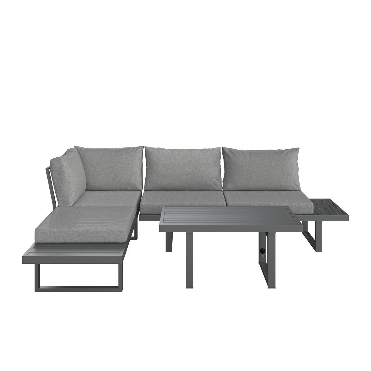 KOMPLET MEBLI TARASOWYCH JESSE - szary, Modern, metal (176/71/75cm) - Mömax