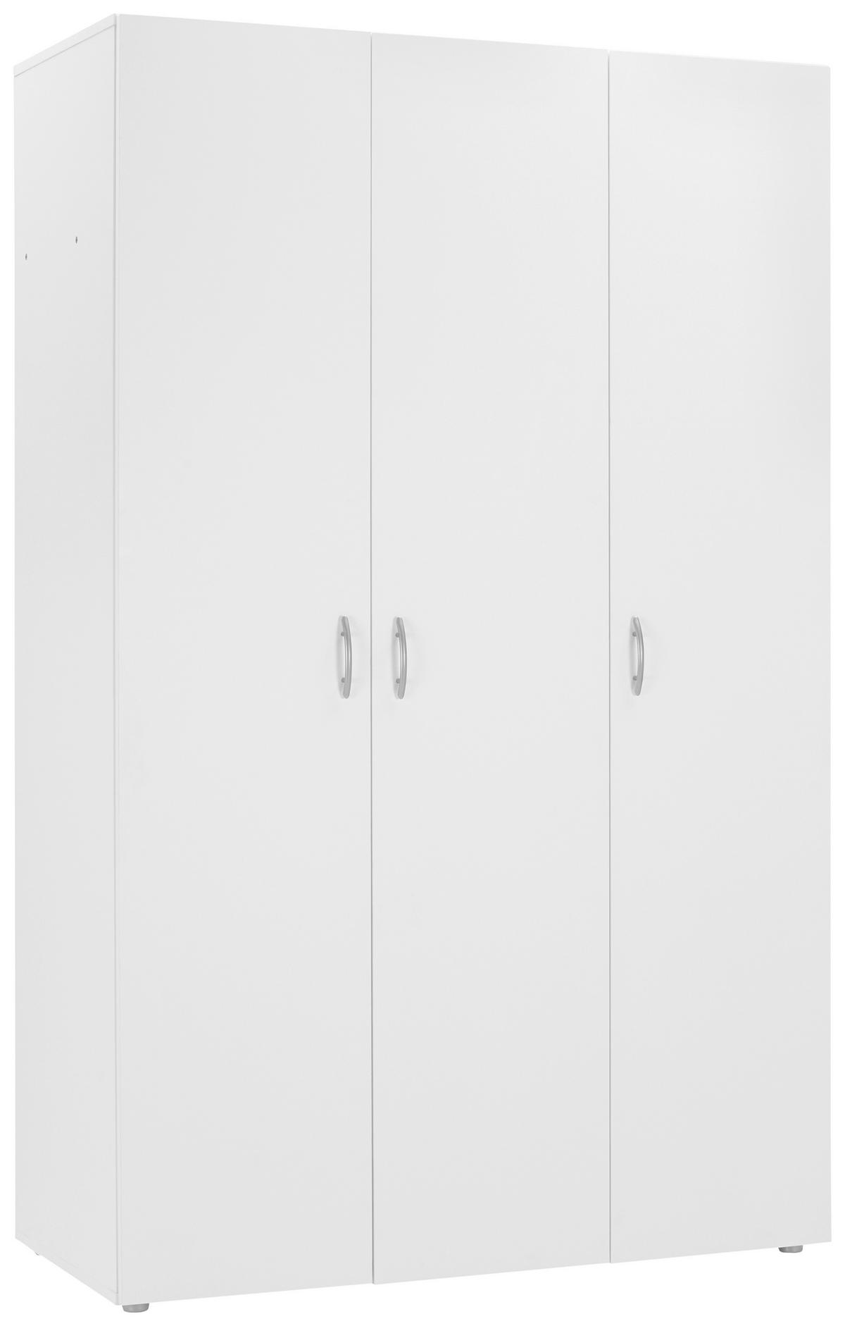 Kleiderschrank Basic in Weiss - Weiss/Grau, Konventionell, Holzwerkstoff/Kunststoff (110,7/179/51,9cm) - Based