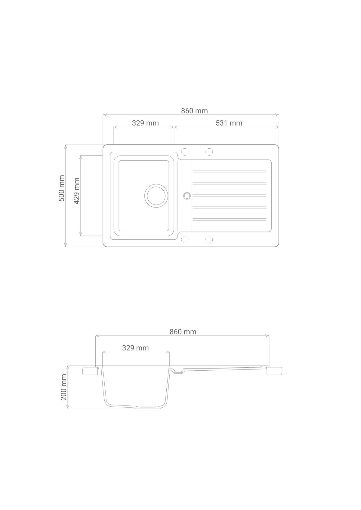Pomivalno Korito Austin, 86x50cm - krem barve, Design, kamen (86/21/50cm) - Respekta