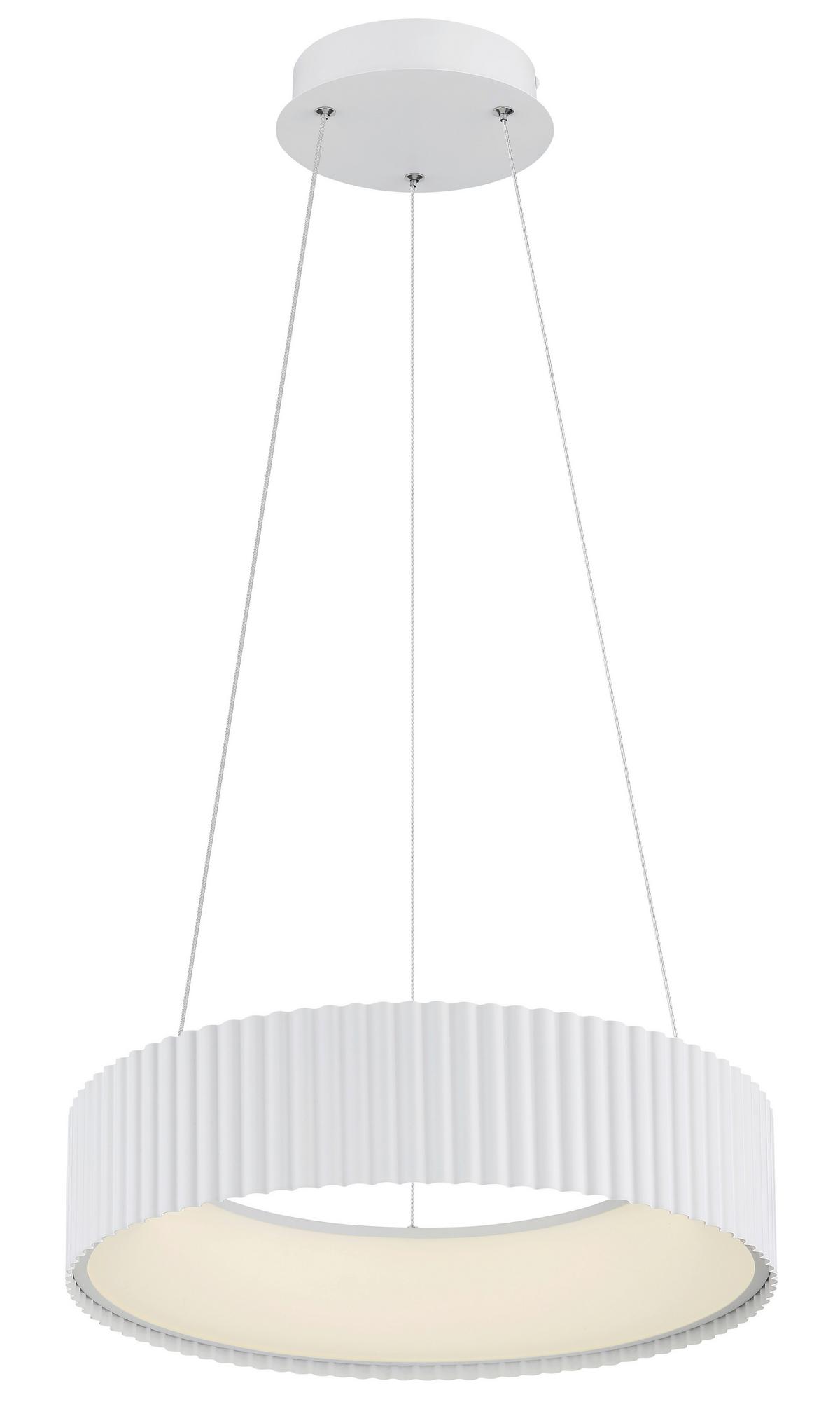 LED-HÄNGELEUCHTE 15924W KEMP - Weiss/Transparent, Basics, Kunststoff/Metall (46/12cm) - Globo