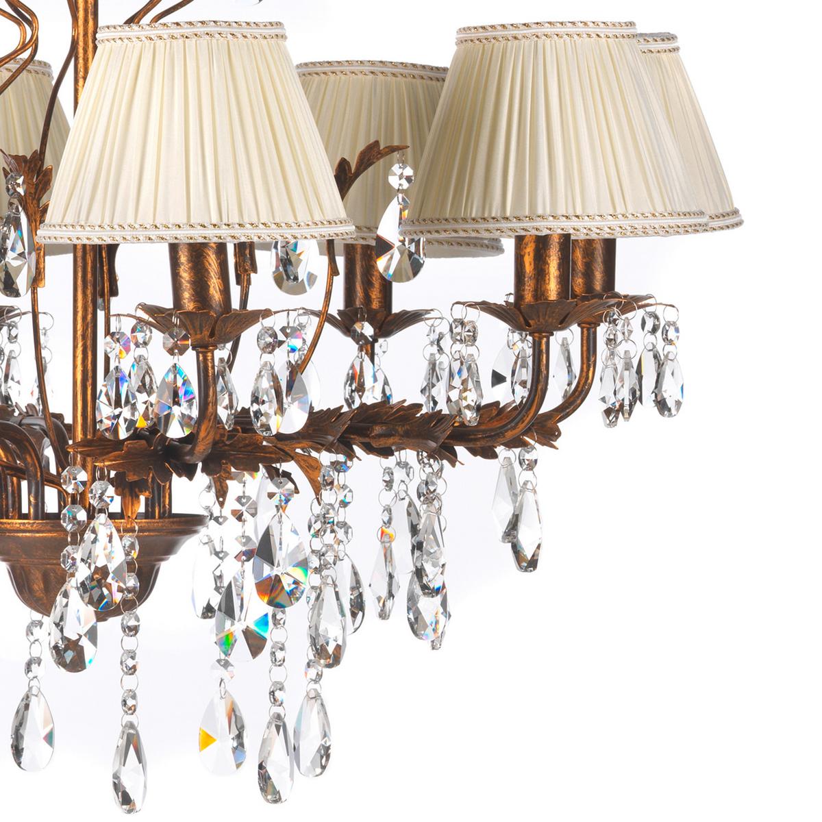 Kristall-Hängeleuchte Karen Bronzefarben max. 6 Watt - Bronzefarben, Design, Glas/Metall (80/105cm)