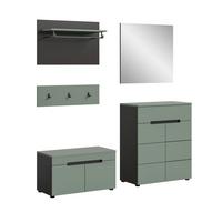 Predsoba Canu, Sivozelena, 4-Delna - siva/sivozelena, Design, leseni material (175/190/37cm) - Livetastic