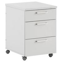 Rollcontainer "Serie 1500" , weiß - Hellgrau/Nickelfarben, KONVENTIONELL, Holzwerkstoff/Metall (41,2/60,1/49,6cm) - MID.YOU