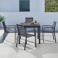 Gartenstuhl Anzio In Schwarz/dunkelgrau - Dunkelgrau/Schwarz, Modern, Textil/Metall (57/87,5/63,5cm) - Mömax
